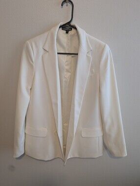Express White Longline Boyfriend Blazer - Fully Lined